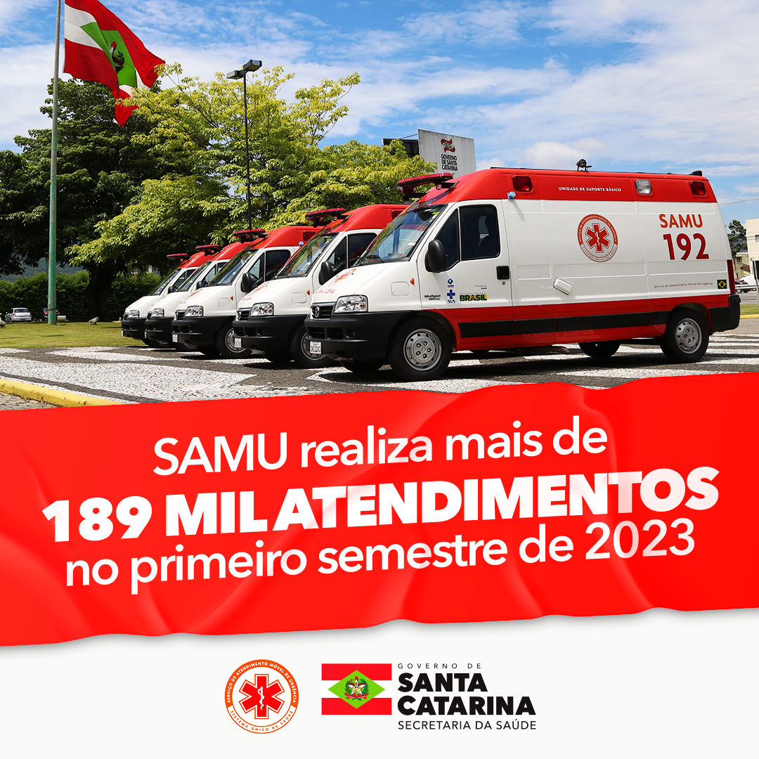 SAMU realiza mais de 189 mil atendimentos no primeiro semestre de 2023